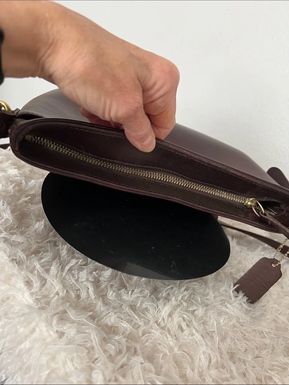 Coach Vintage  Mahogany Equestrian Leather Crossbody Bag
